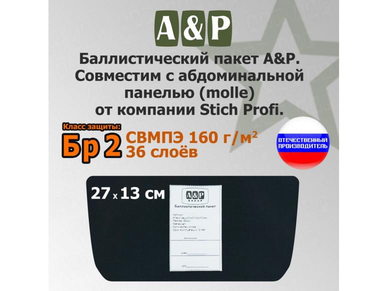 Баллистический пакет в абдоминальную панель (MOLLE) от Stich Profi. Класс защитной структуры Бр 2.